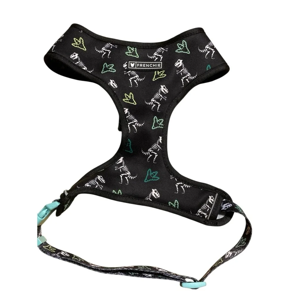 Frenchie Dog Harness T-Rex Bones Halloween Reversible Size XL